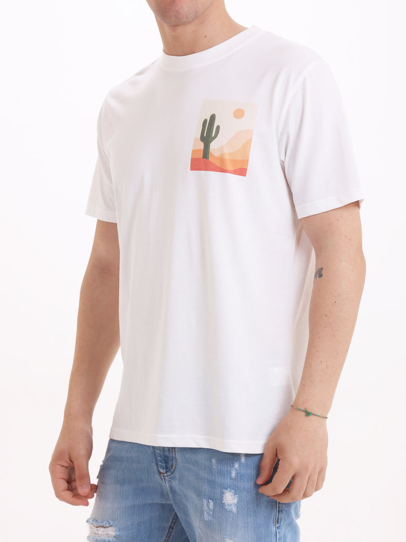 Gold Rush Uomo T-shirt Bianco Panna M1CACTUS