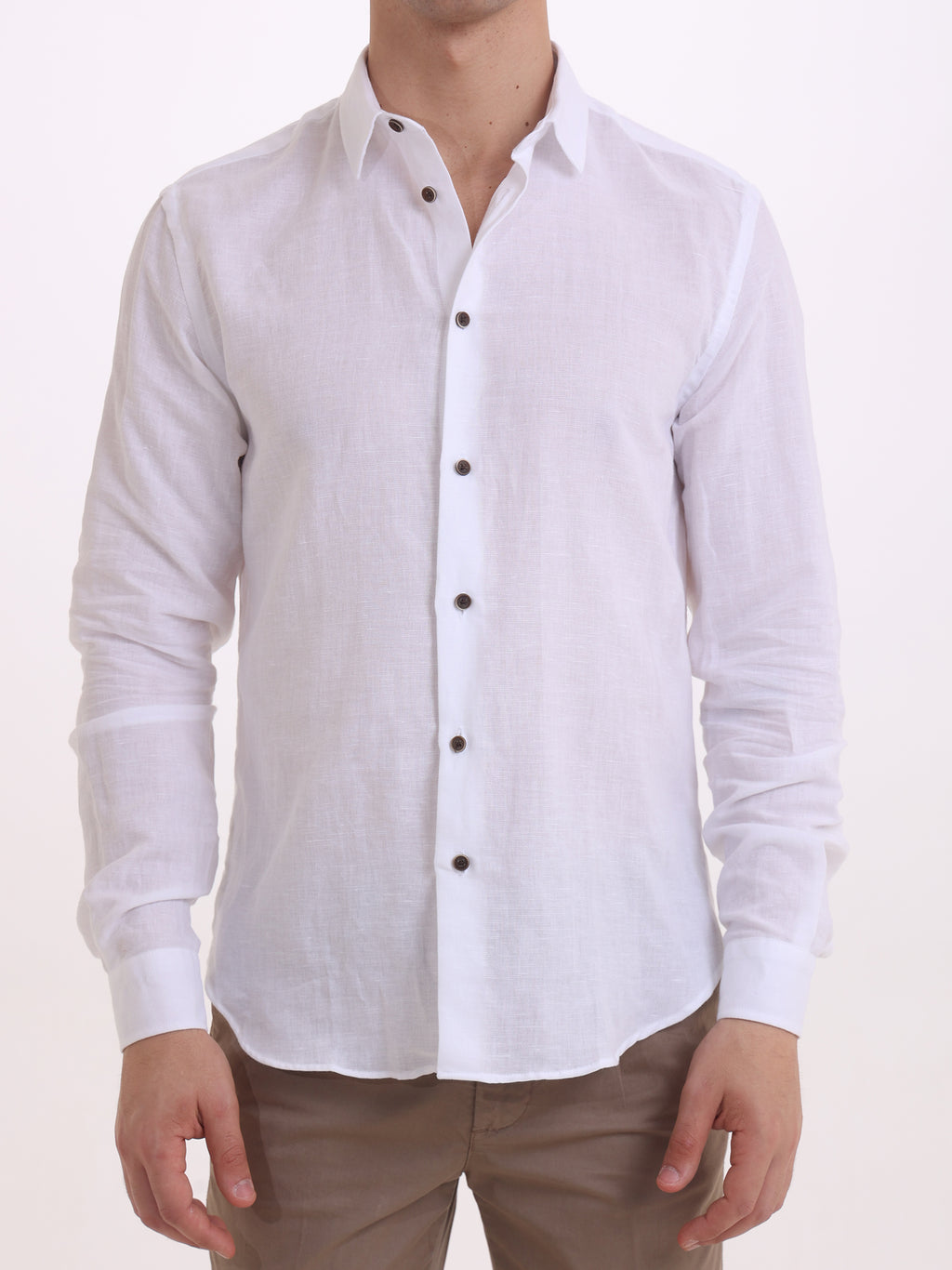 Gold Rush Uomo camicia Lino Unito Bianco Seychelles