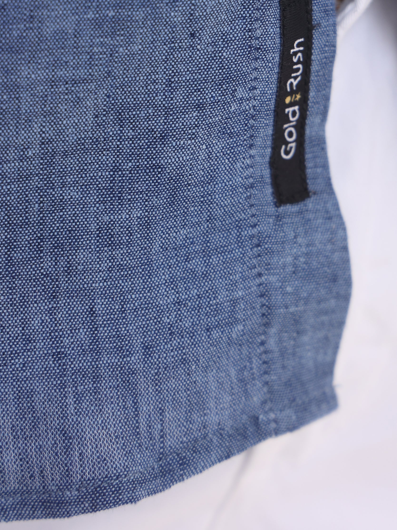 Gold Rush Uomo Camicia Lino Blu J. Texas