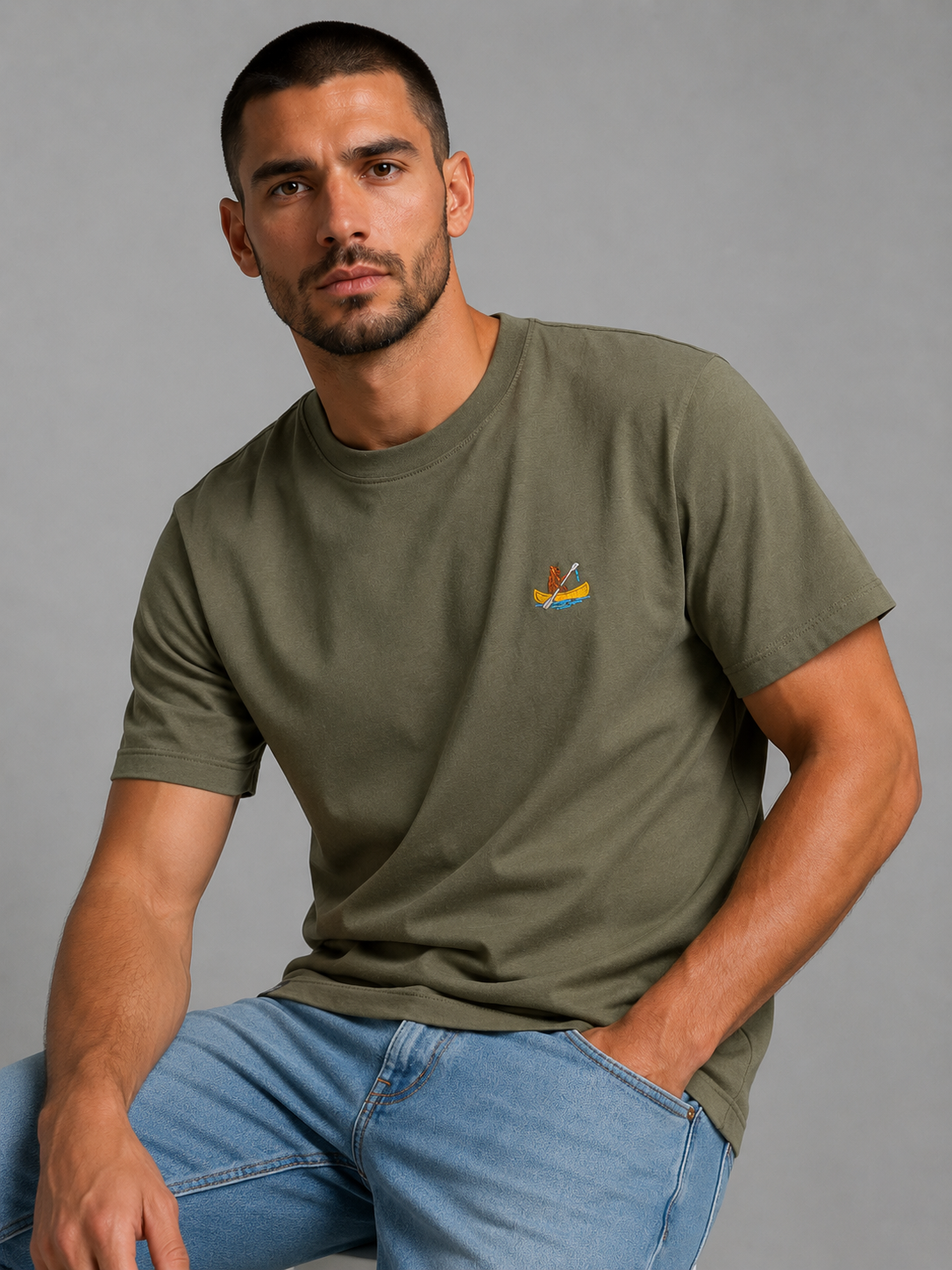 Gold Rush uomo t-shirt Ricamo M1MINI05
