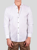 Gold Rush uomo camicia lino francia Parigi Bianco