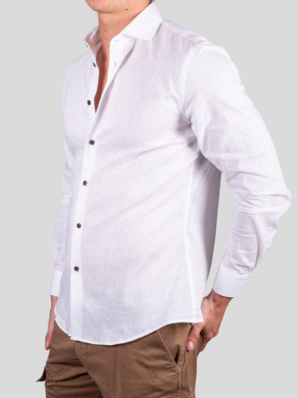 Gold Rush uomo camicia lino francia Parigi Bianco