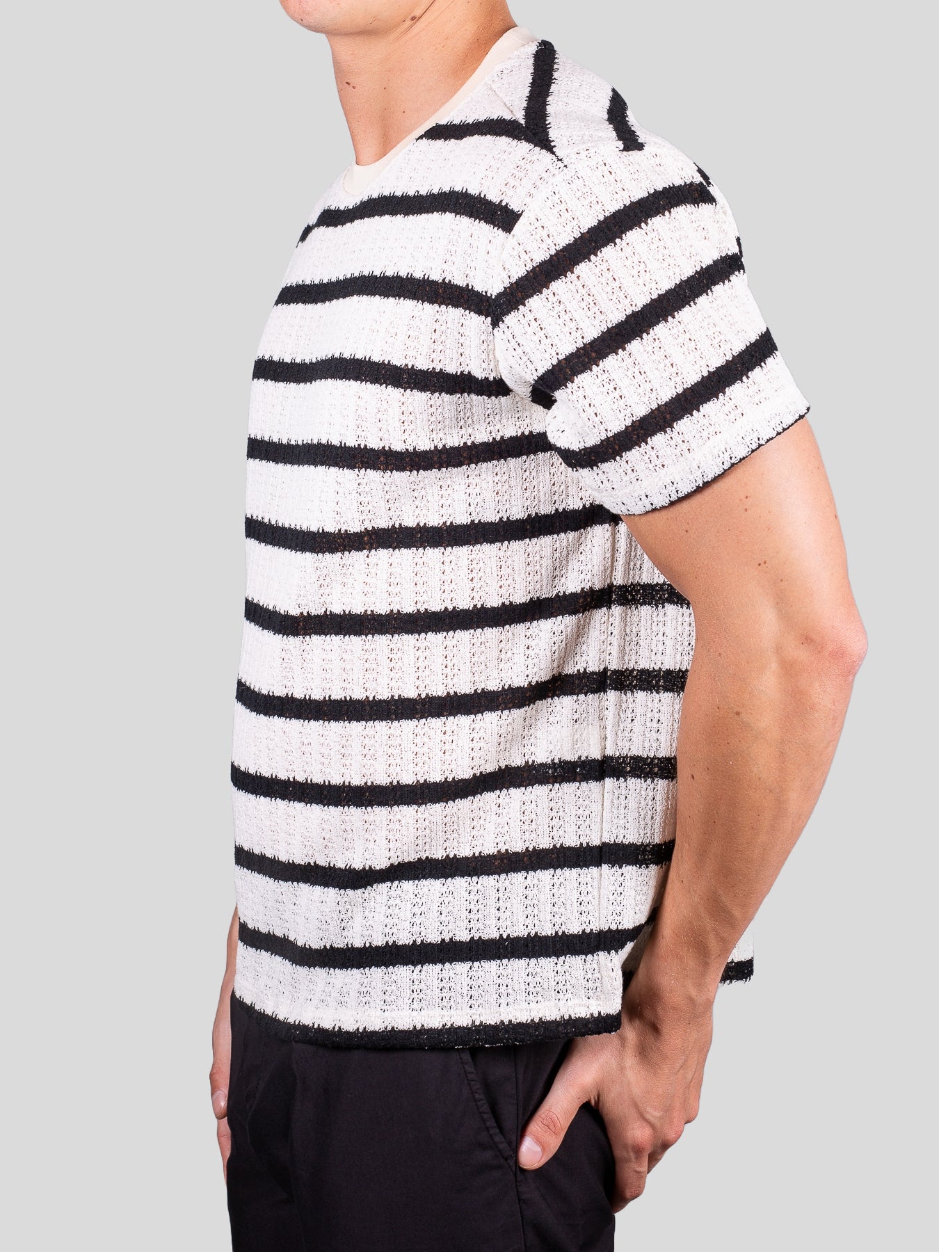 Gold Rush uomo t-shirt riga M1FAS09 Nero N008