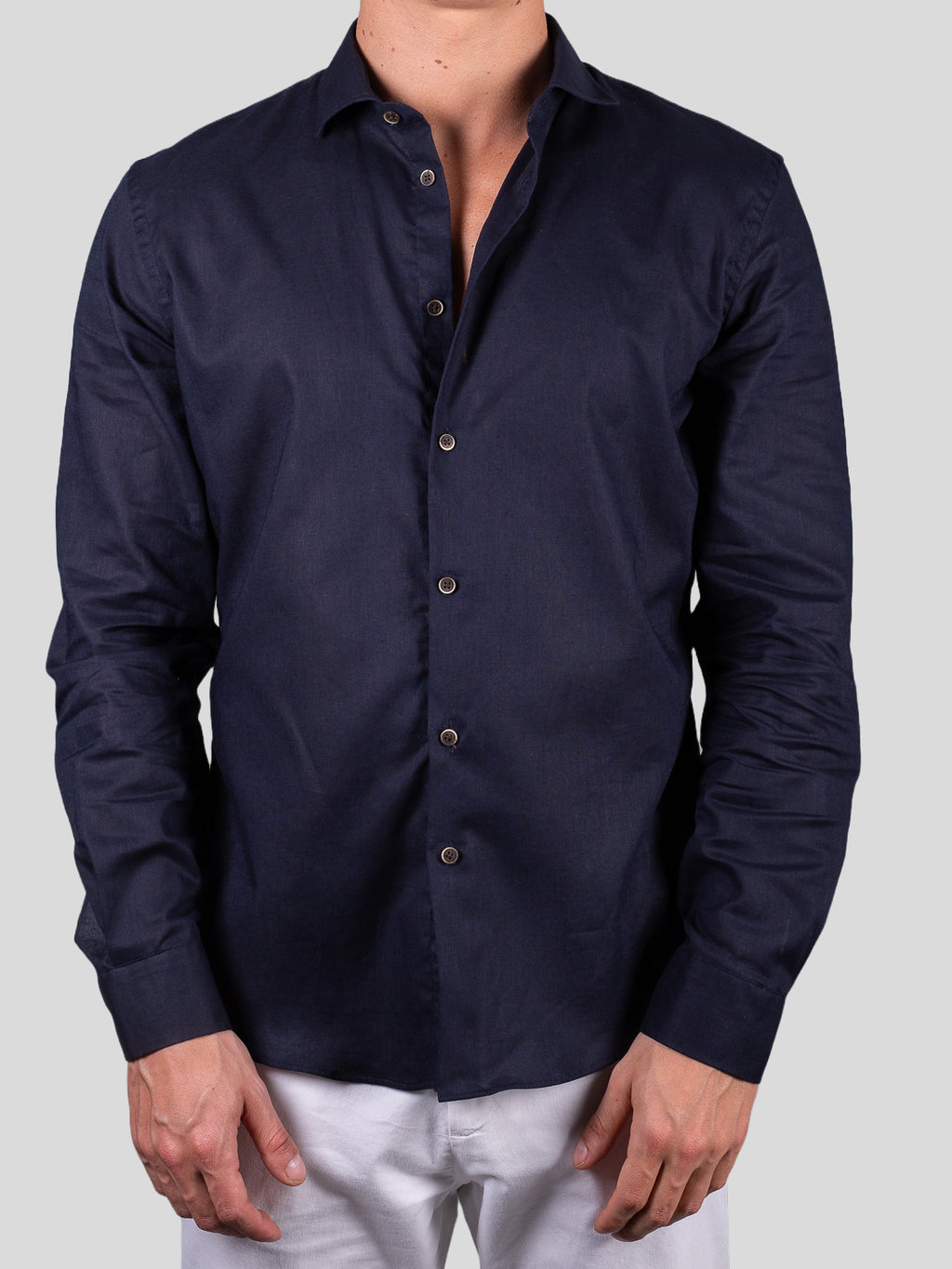 Gold Rush uomo camicia lino francia Parigi Blu