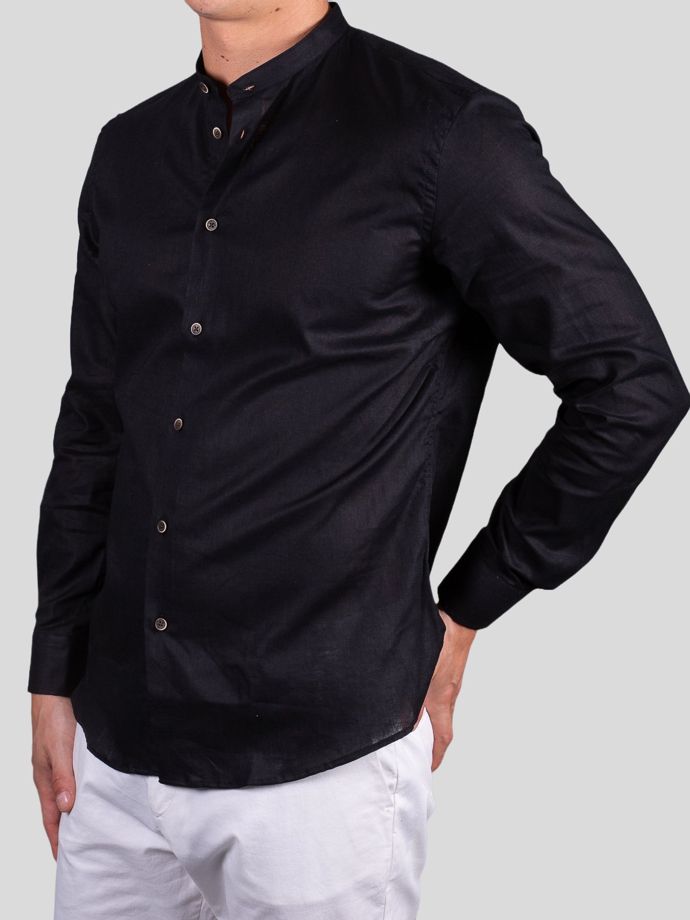 Gold Rush uomo camicia lino corea Seul Nero