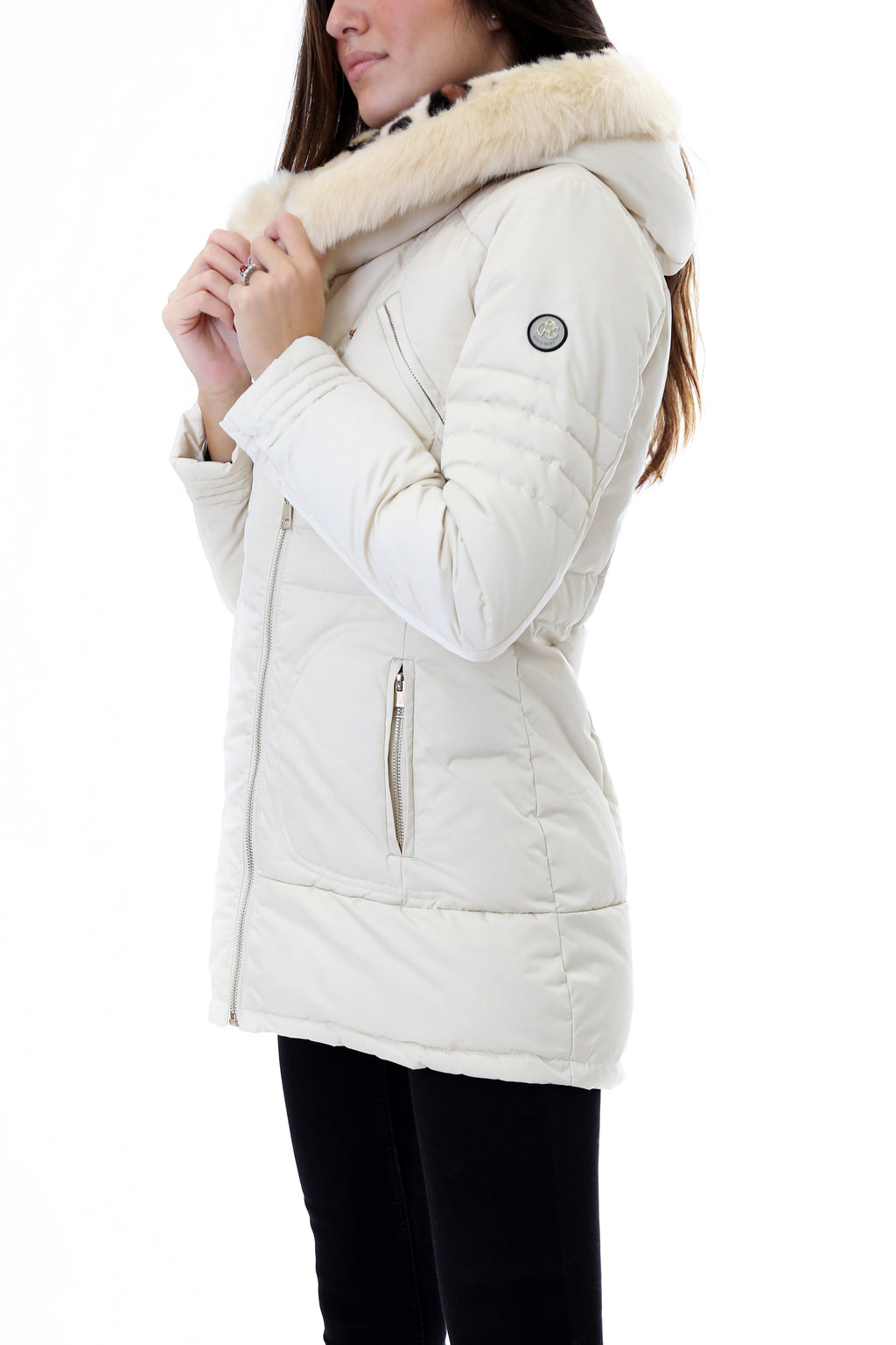 Gold Rush Donna Giubbotto Piumino Con Cappuccio Hooded Jacket Frida Cream