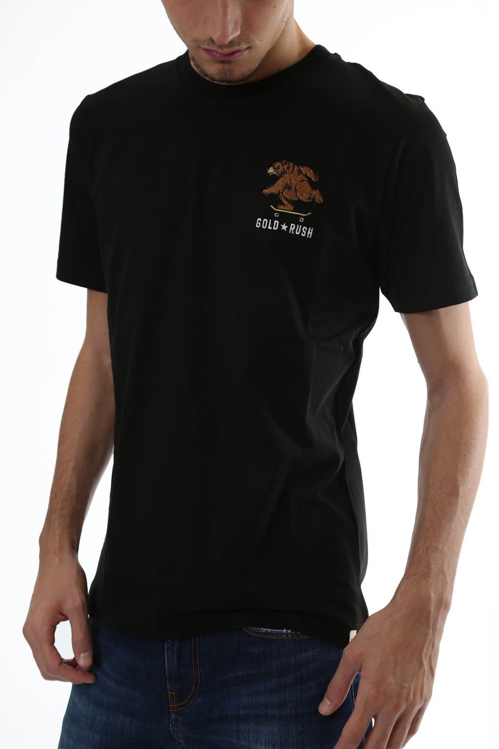 Gold Rush Uomo T-Shirt Basic Toppa Patchwork Black