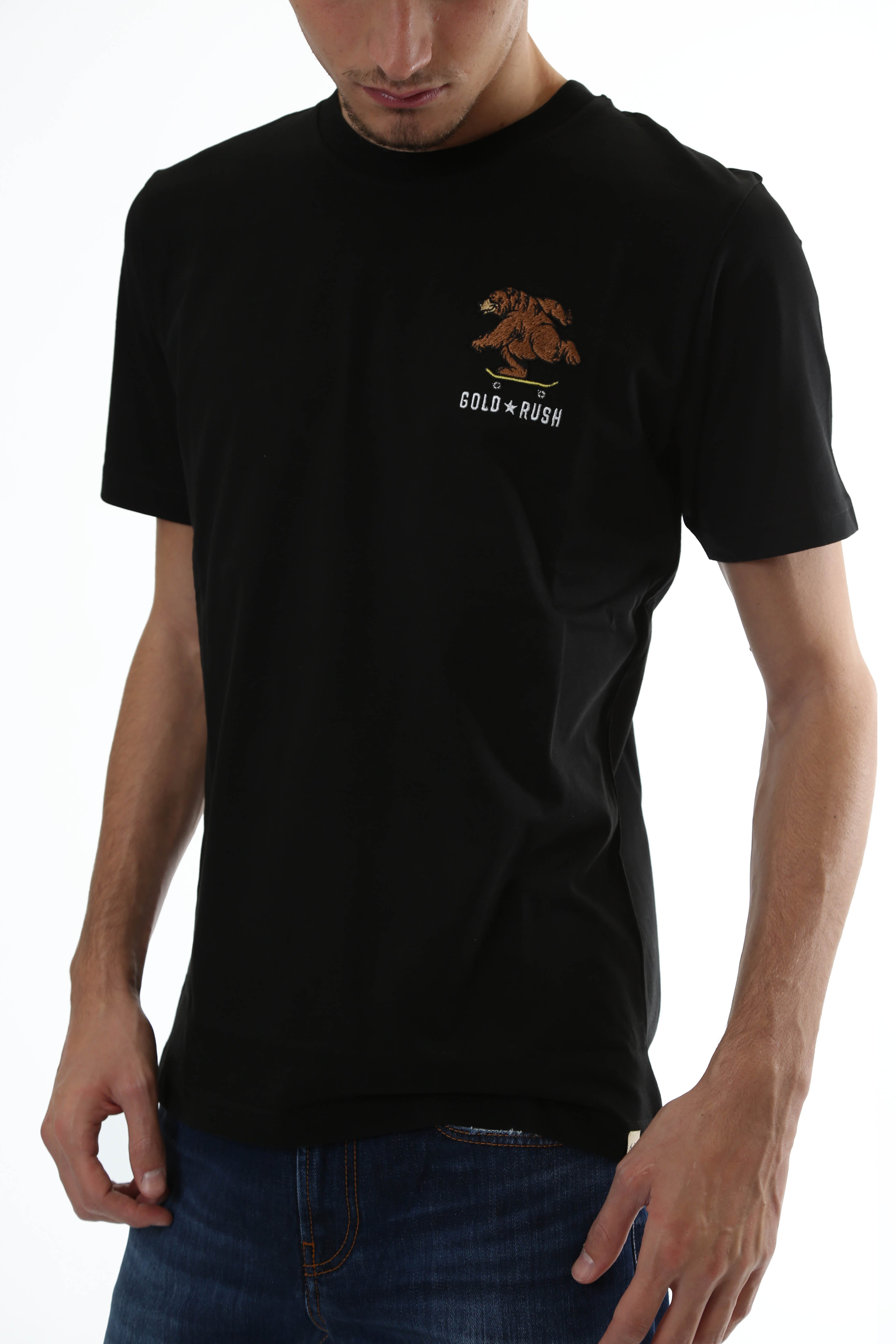 Gold Rush Uomo T-Shirt Basic Toppa Patchwork Black
