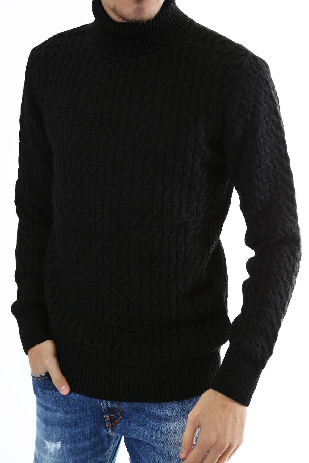 Gold Rush Uomo Maglia Pullover Dolcevita High Neck Black
