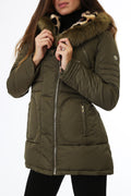 Gold Rush Donna Giubbotto Piumino Con Cappuccio Hooded Jacket Frida Green
