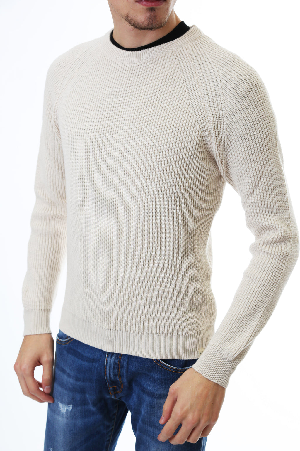 Gold Rush Uomo Maglia Pullover Girocollo Salk White