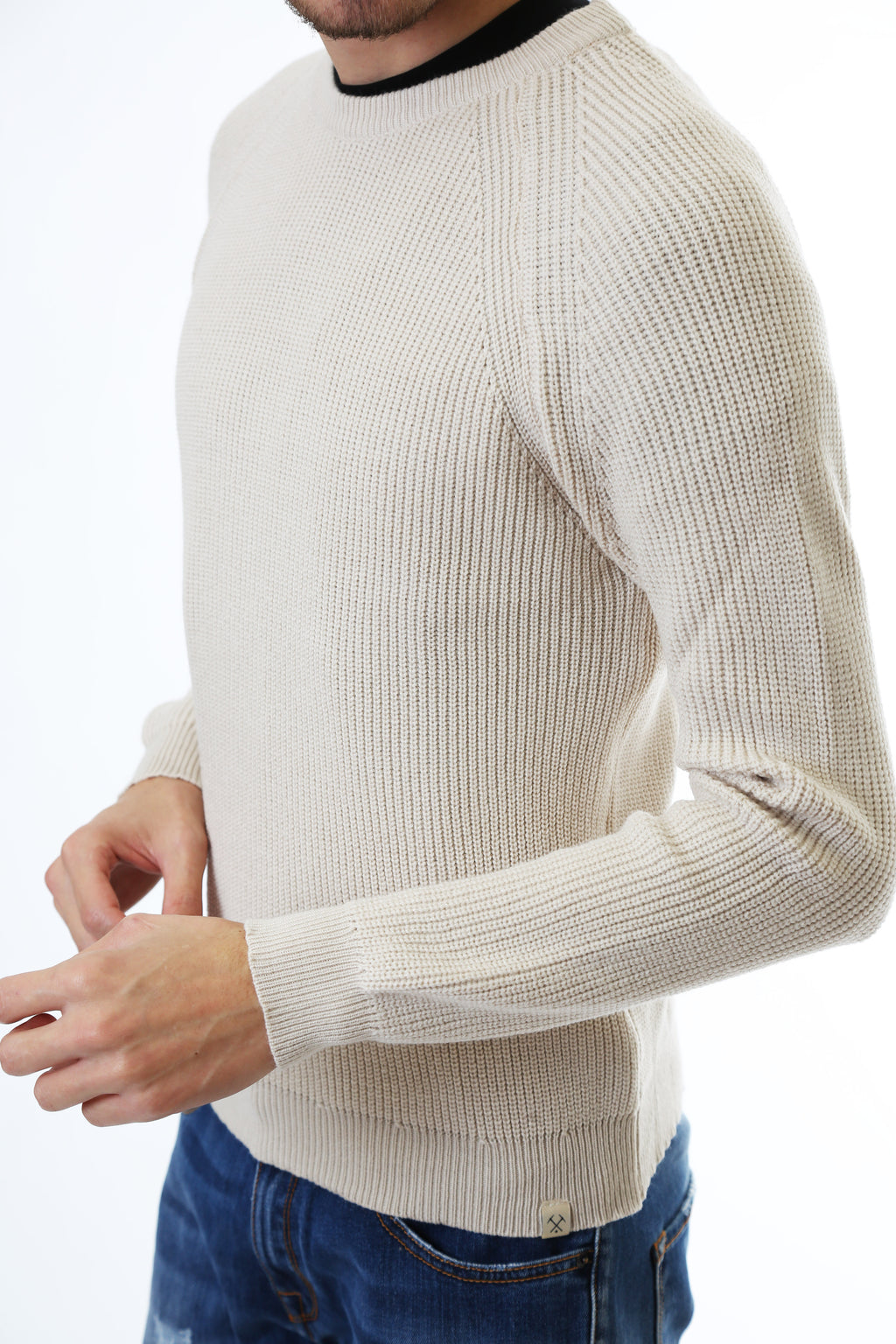 Gold Rush Uomo Maglia Pullover Girocollo Salk White