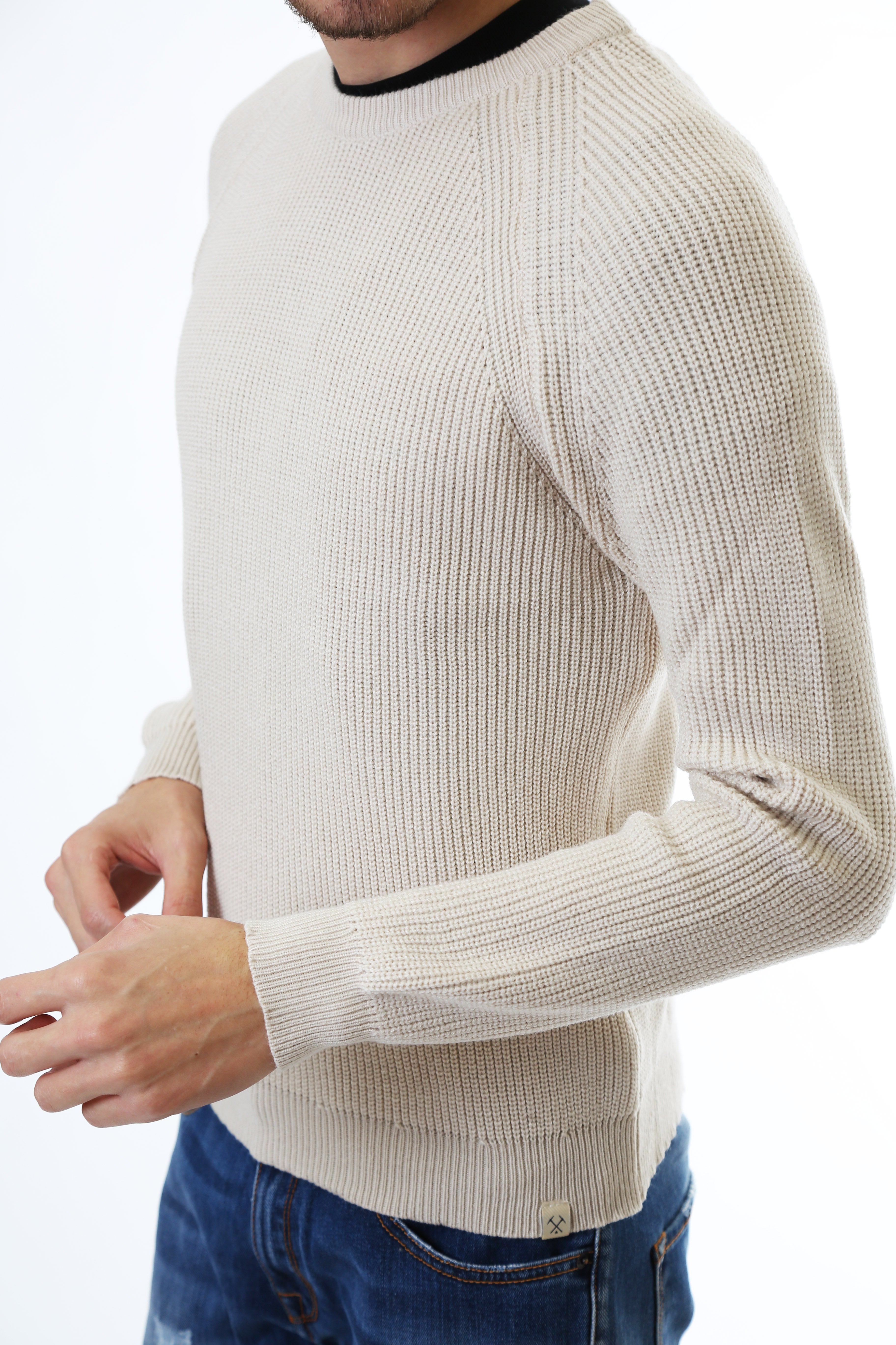 Gold Rush Uomo Maglia Pullover Girocollo Salk White