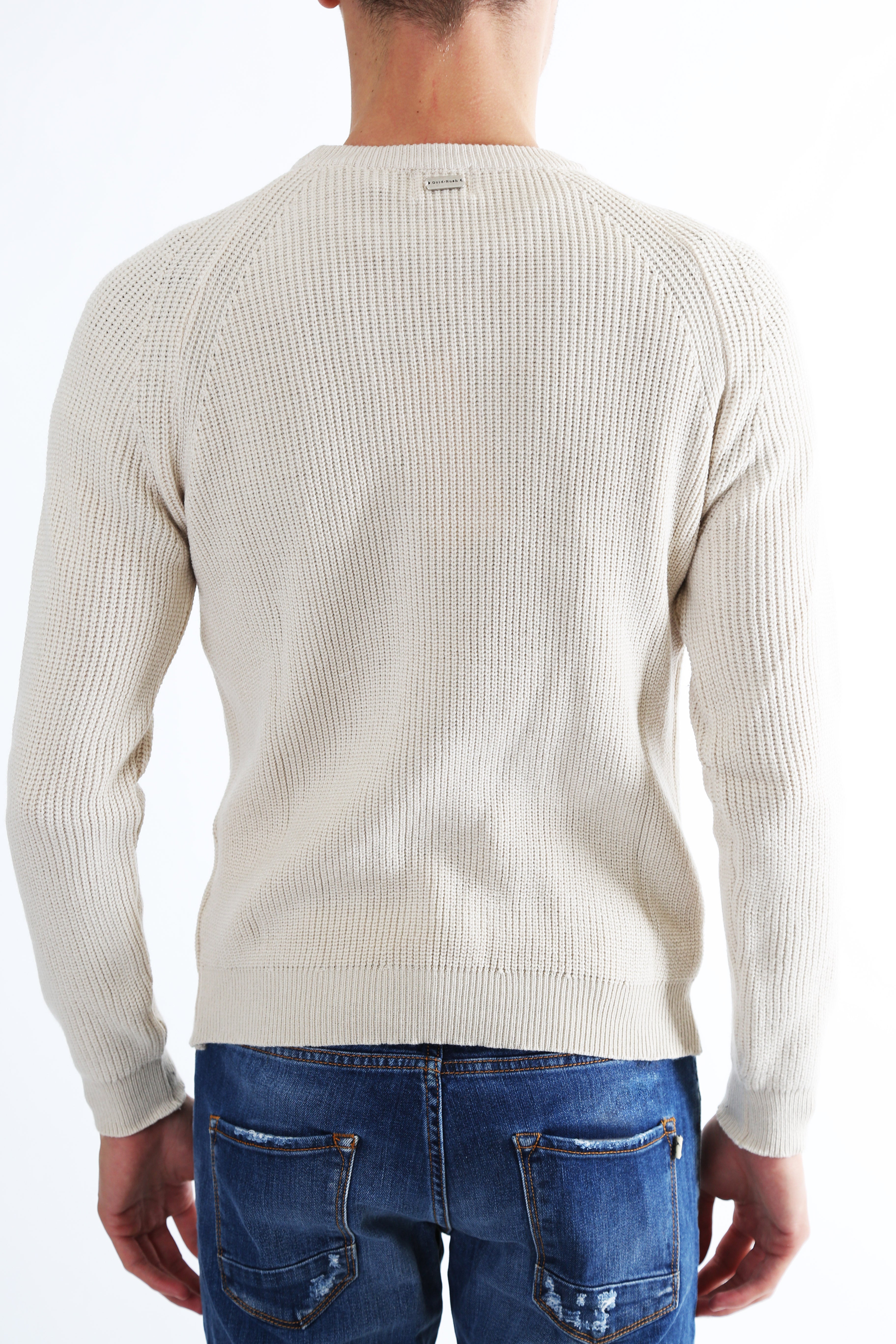 Gold Rush Uomo Maglia Pullover Girocollo Salk White