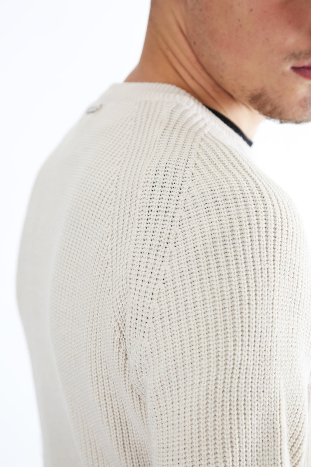 Gold Rush Uomo Maglia Pullover Girocollo Salk White