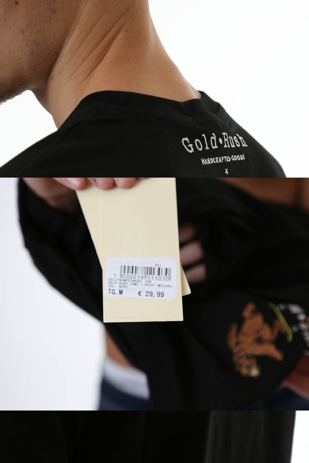 Gold Rush Uomo T-Shirt Basic Toppa Patchwork White