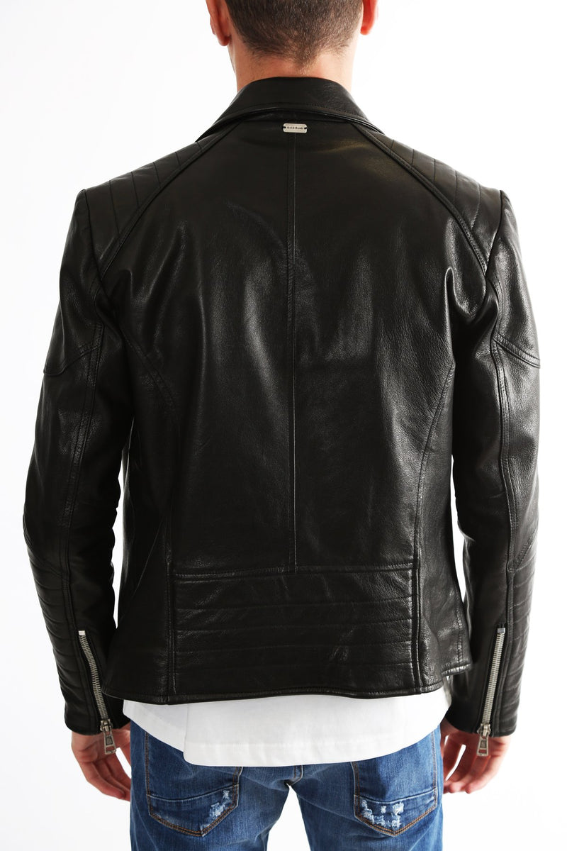 Gold Rush Uomo Giubbotto Chiodo Vera Pelle Leather Biker Jacket