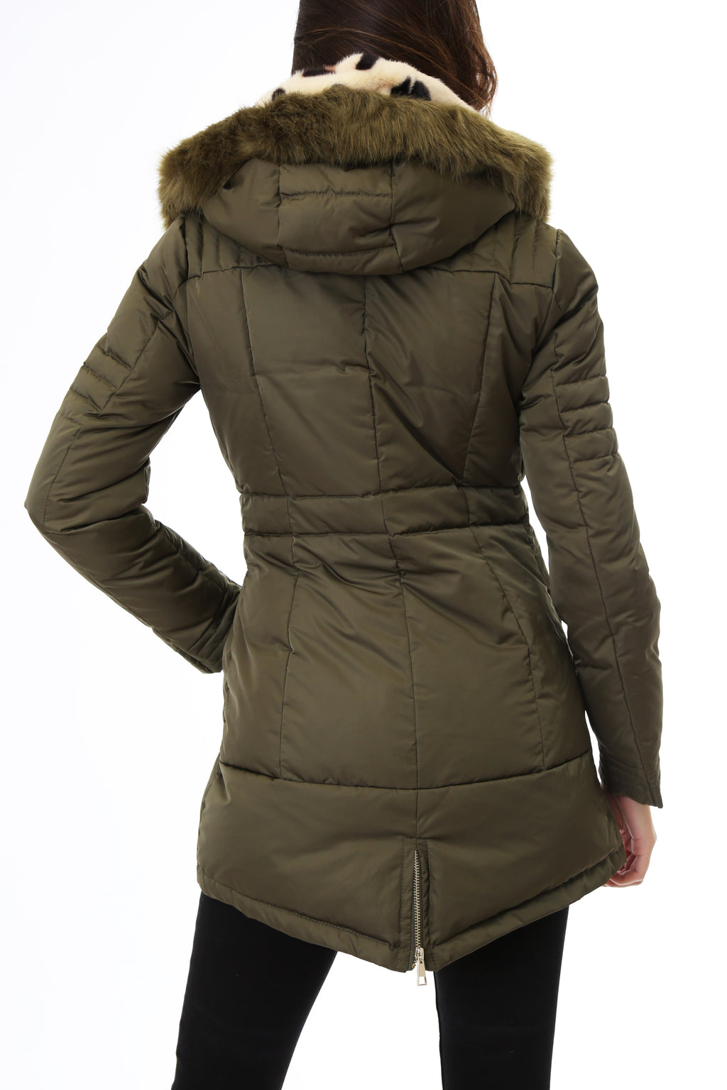 Gold Rush Donna Giubbotto Piumino Con Cappuccio Hooded Jacket Frida Green