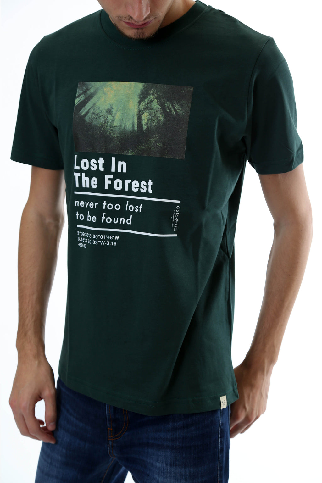 Gold Rush Uomo T-Shirt Basic Stampa Forest Green