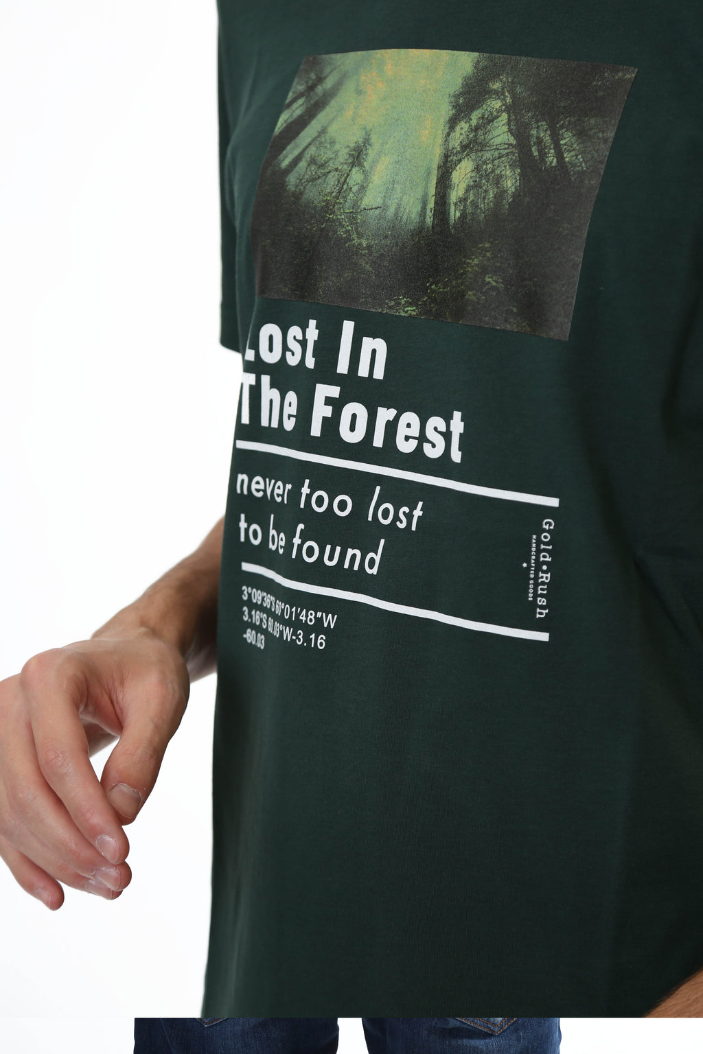 Gold Rush Uomo T-Shirt Basic Stampa Forest Green