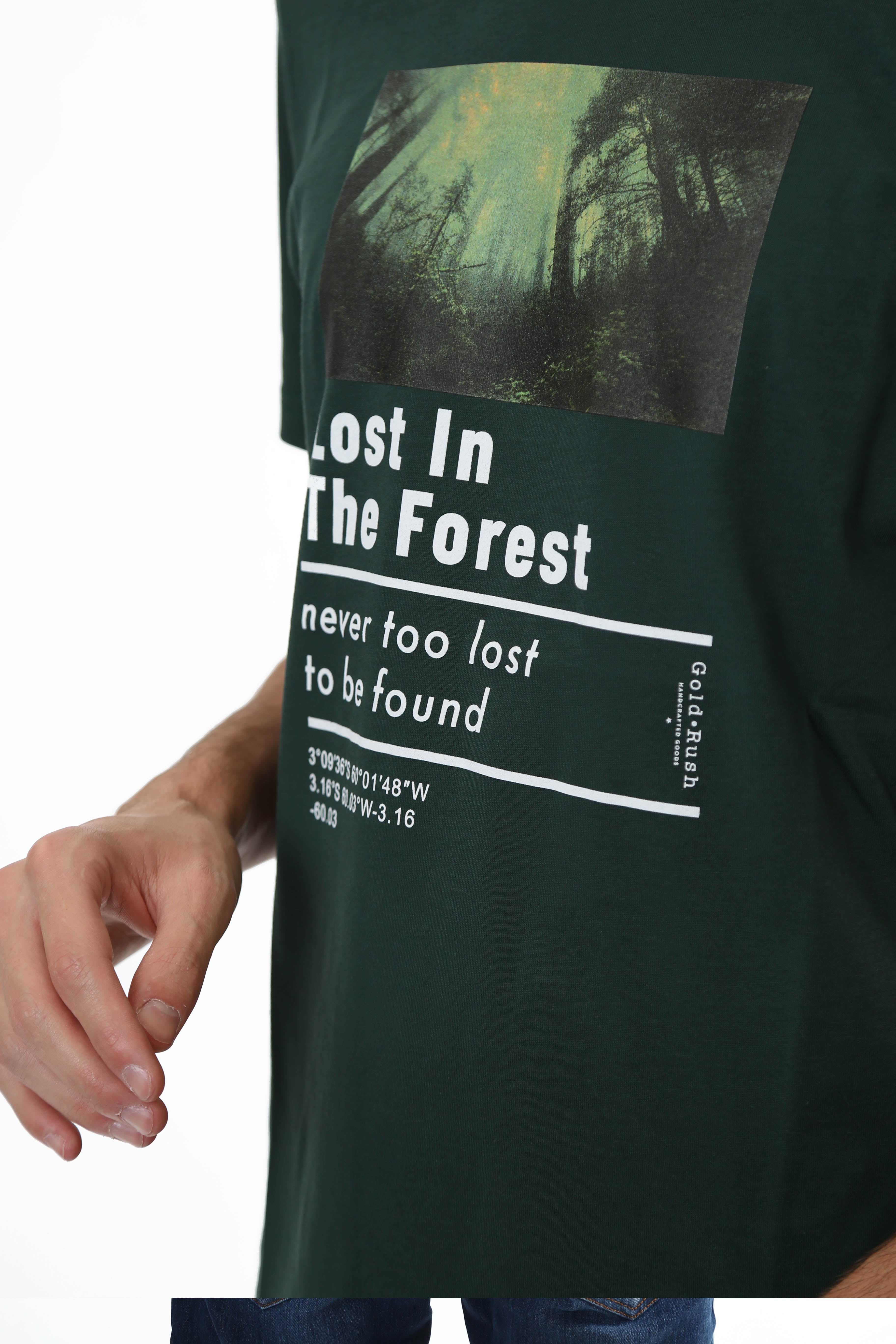 Gold Rush Uomo T-Shirt Basic Stampa Forest Green