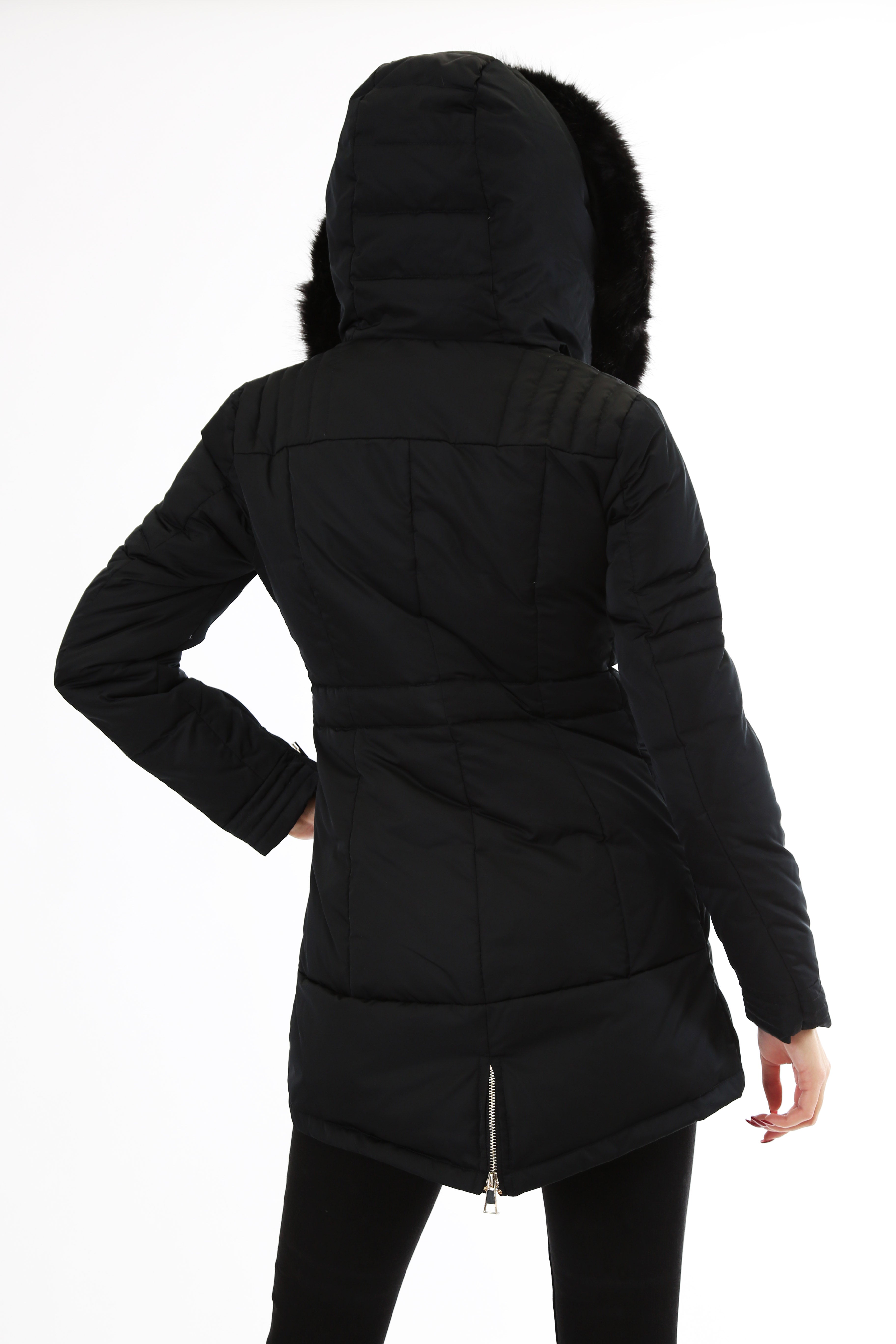 Gold Rush Donna Giubbotto Piumino Con Cappuccio Hooded Jacket Frida Black