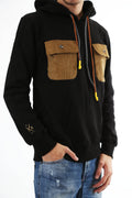 Gold Rush Uomo Felpa Con Cappuccio Hooded Sweatshirt Tasche Black