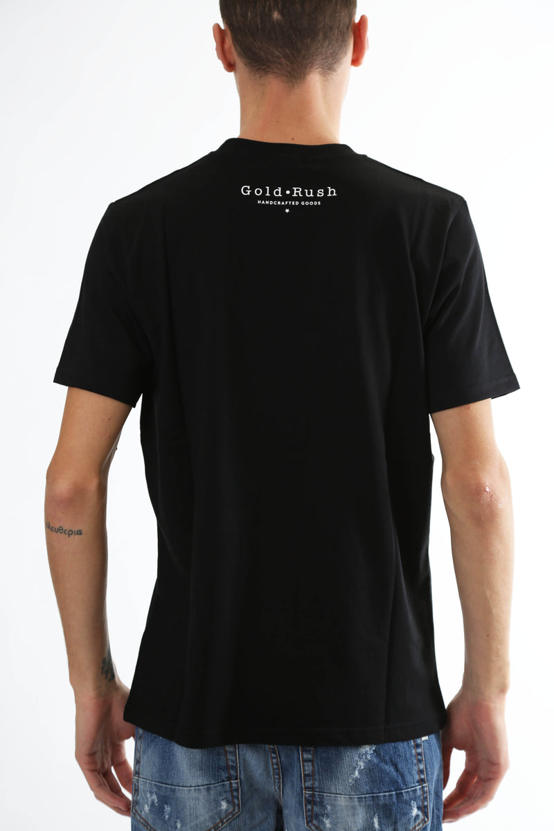 Gold Rush Uomo T-Shirt Basic Tasca Toppa Tartan Black