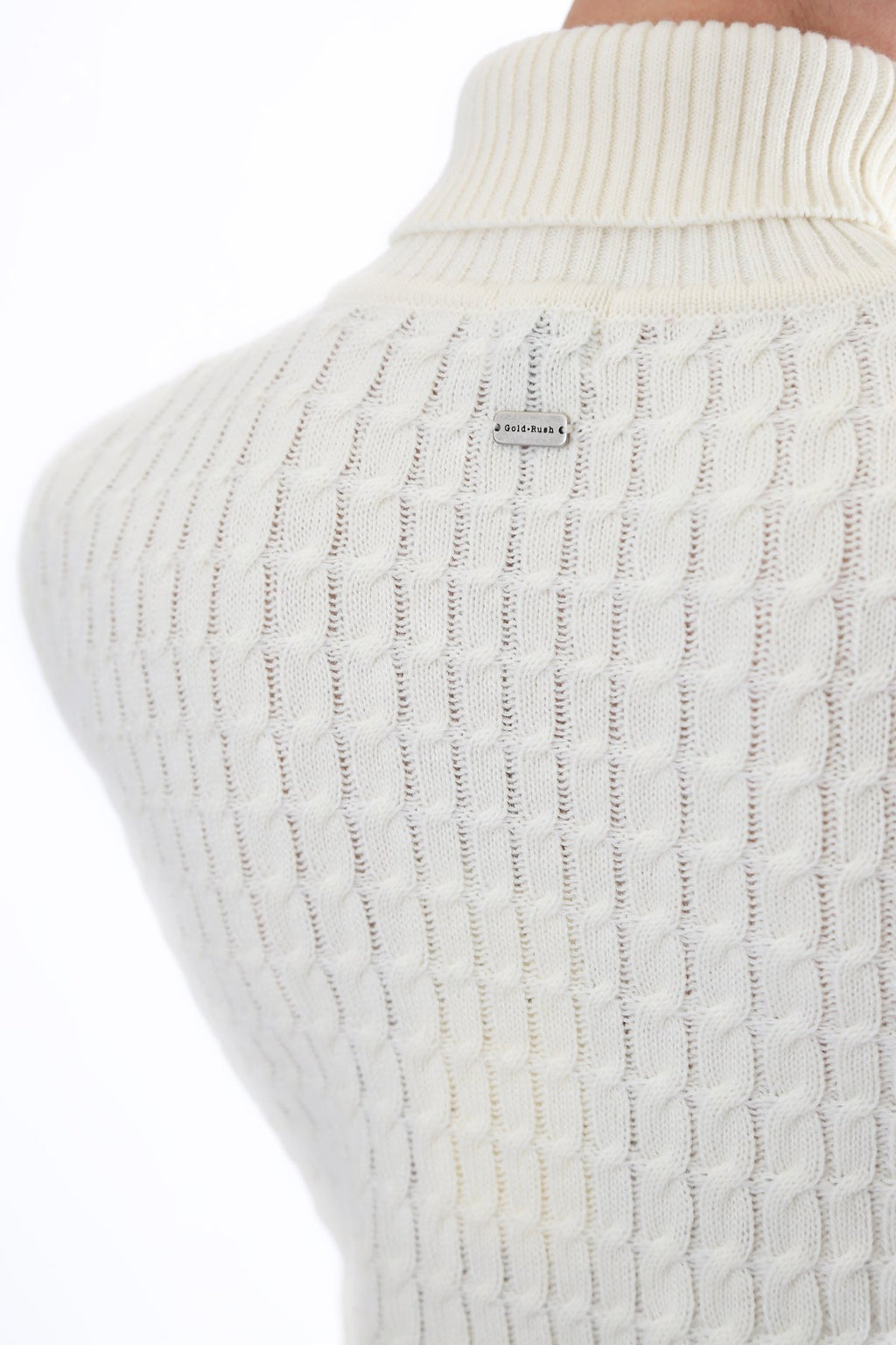 Gold Rush Uomo Maglia Pullover Dolcevita High Neck White