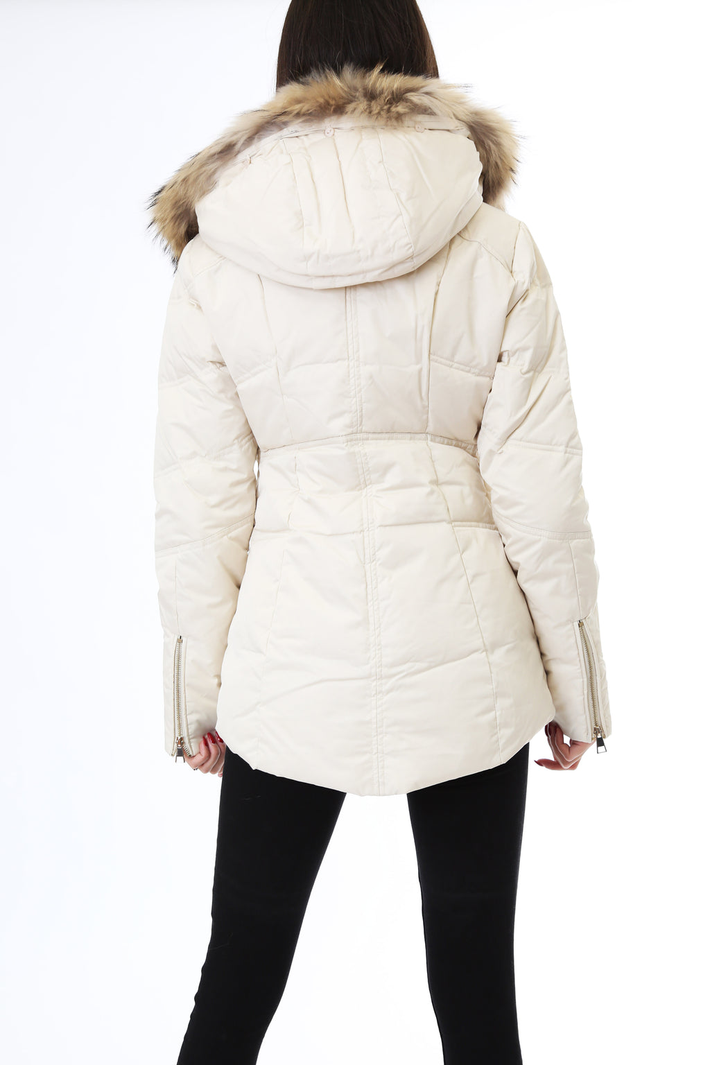 Gold Rush Donna Giubbotto Piumino Con Cappuccio Hooded Jacket Greta Cream