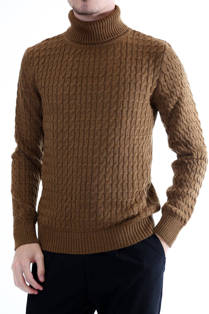 Gold Rush Uomo Maglia Pullover Dolcevita High Neck Sand