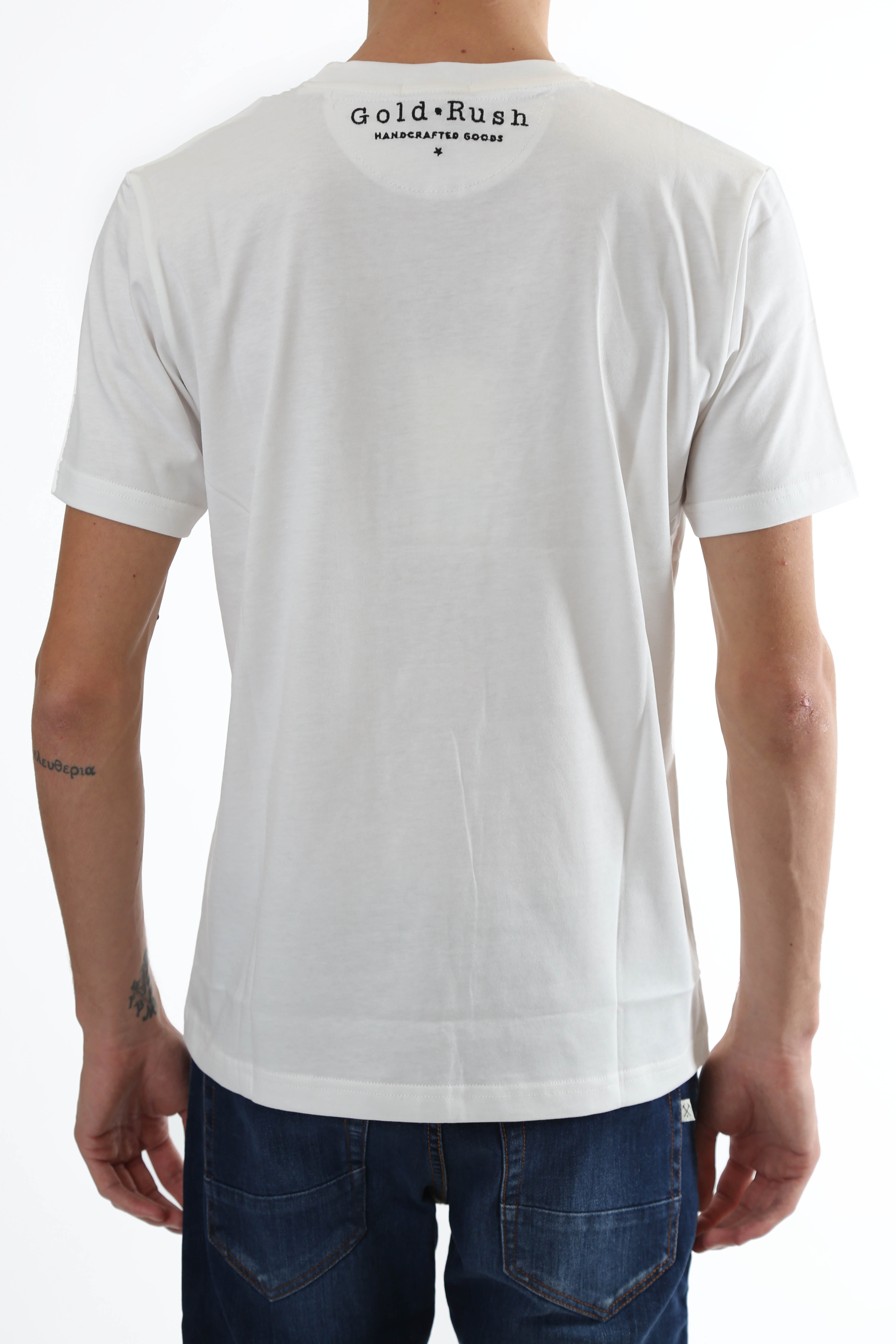 Gold Rush Uomo T-Shirt Basic Toppa Patchwork White