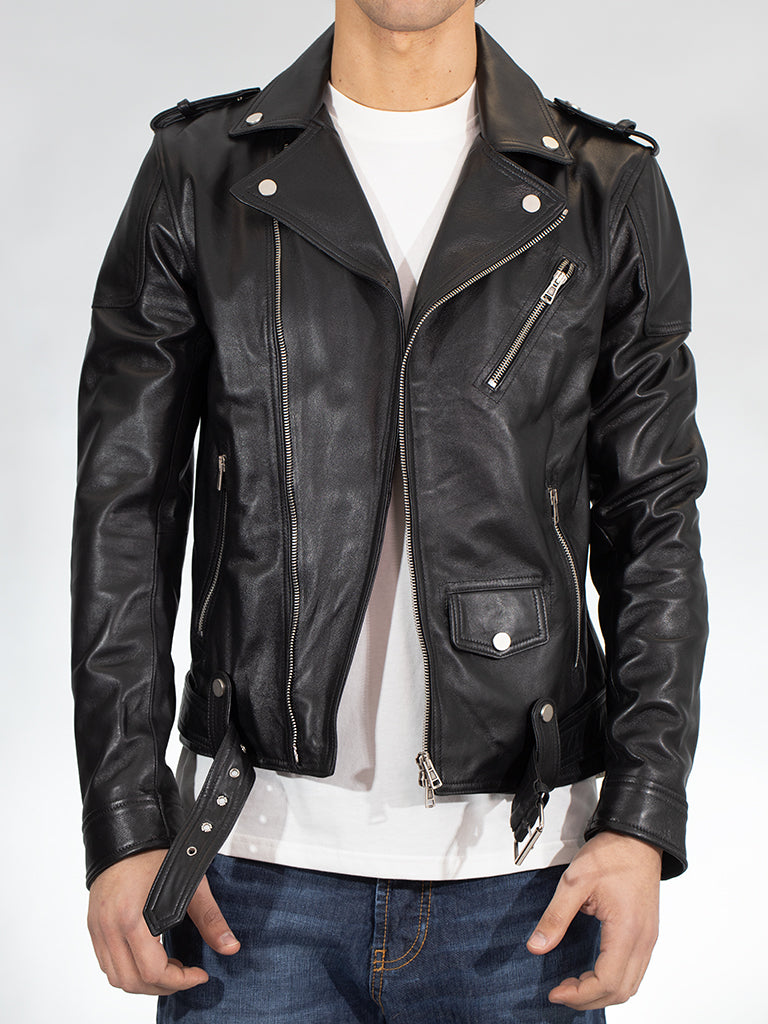 Gold Rush Uomo Giubbino Chiodo Vera Pelle