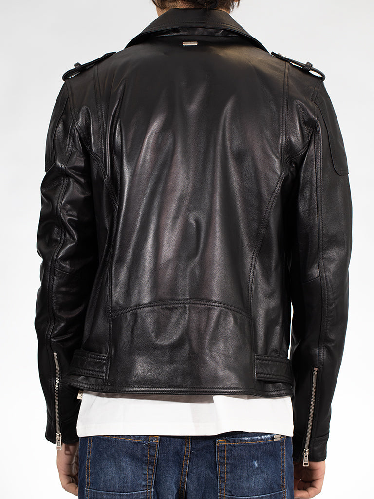 Gold Rush Uomo Giubbino Chiodo Vera Pelle