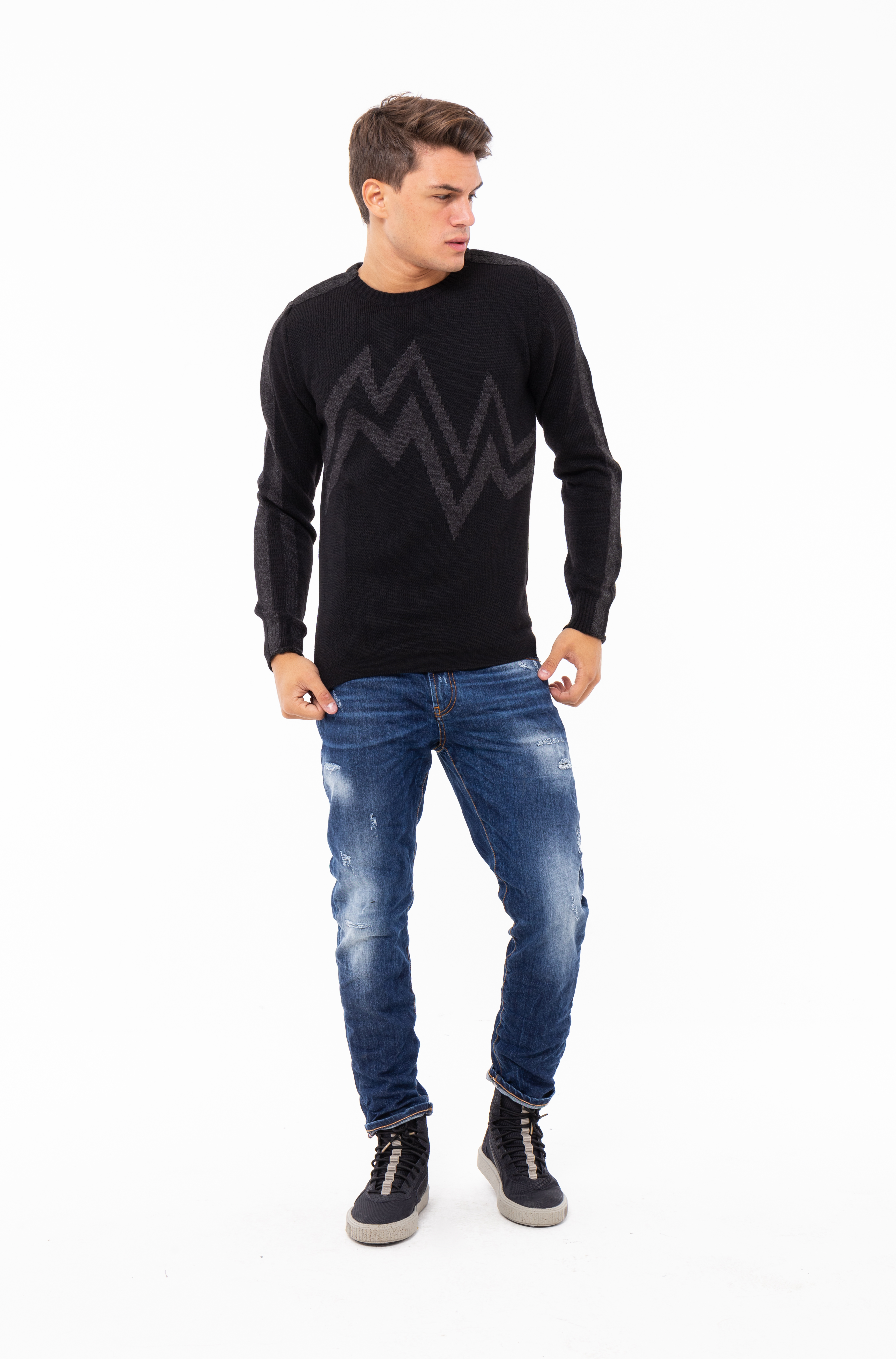 Maglione girocollo manica lunga