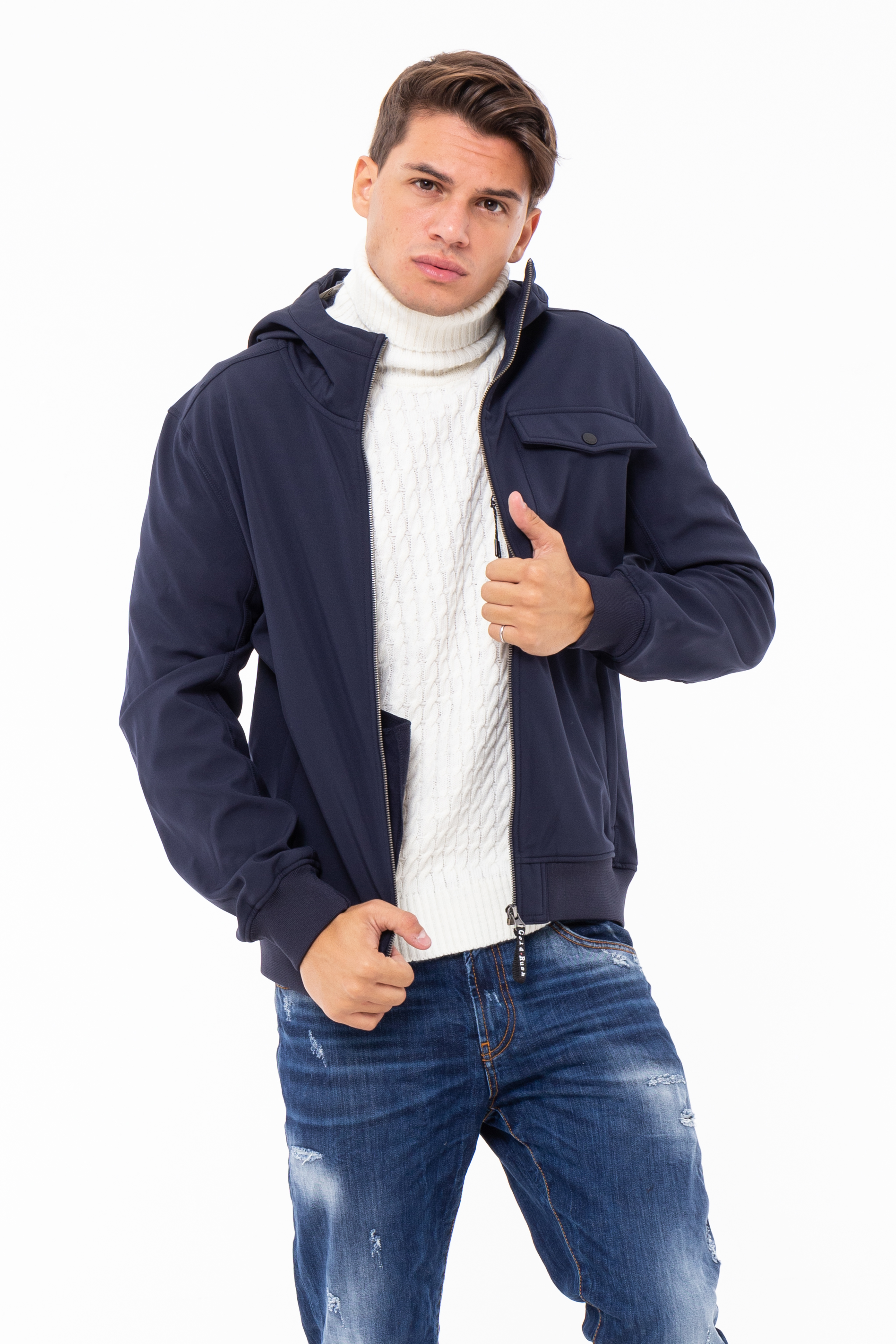 Giubbino Softshell con cappuccio