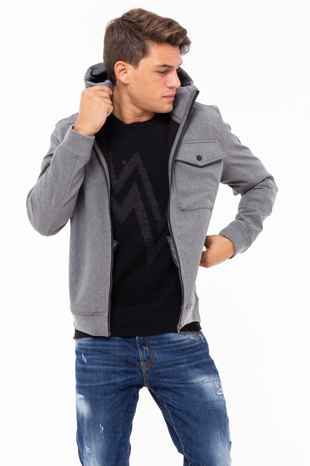 Giubbino Softshell con cappuccio