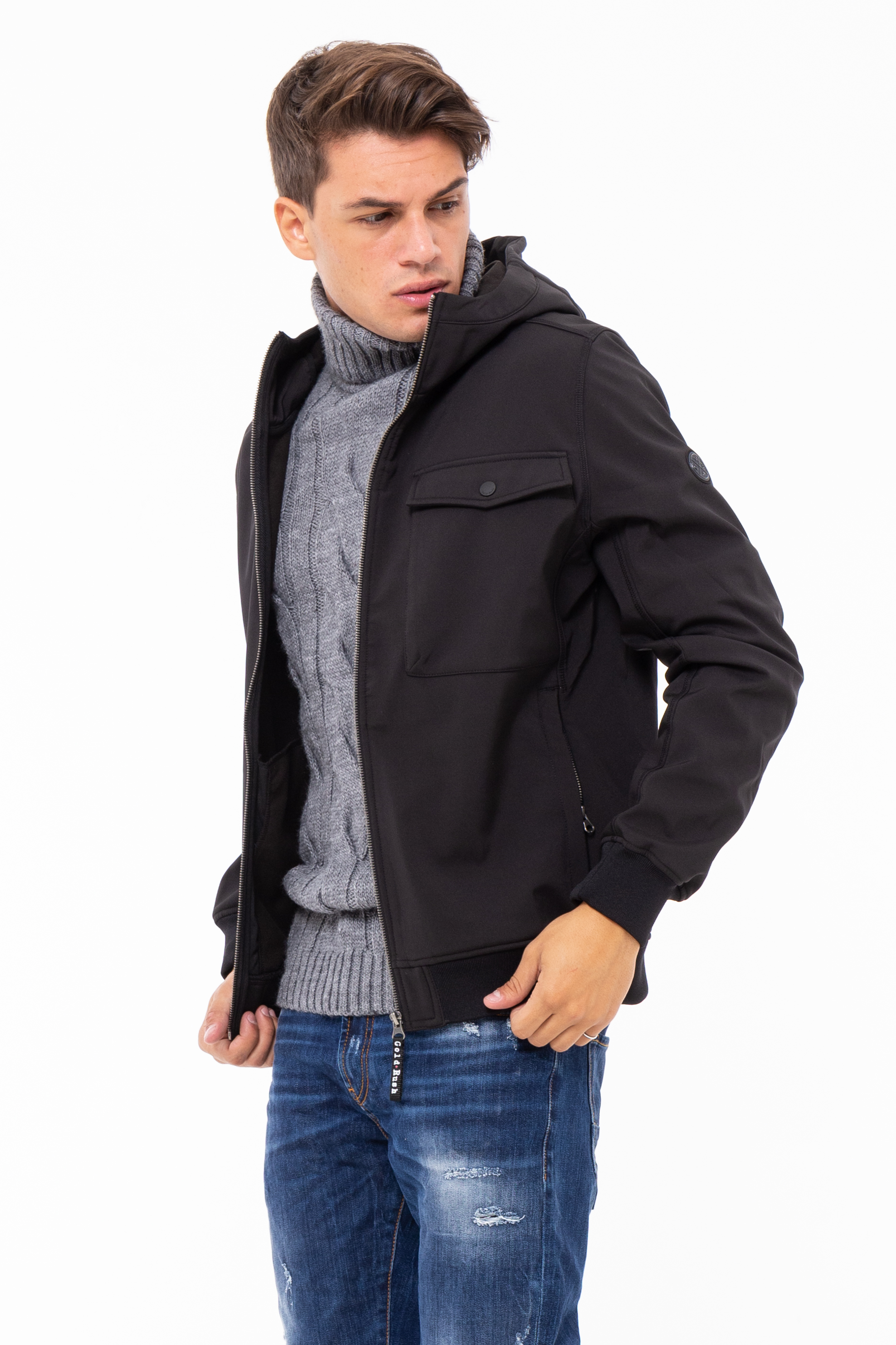 Giubbino Softshell con cappuccio