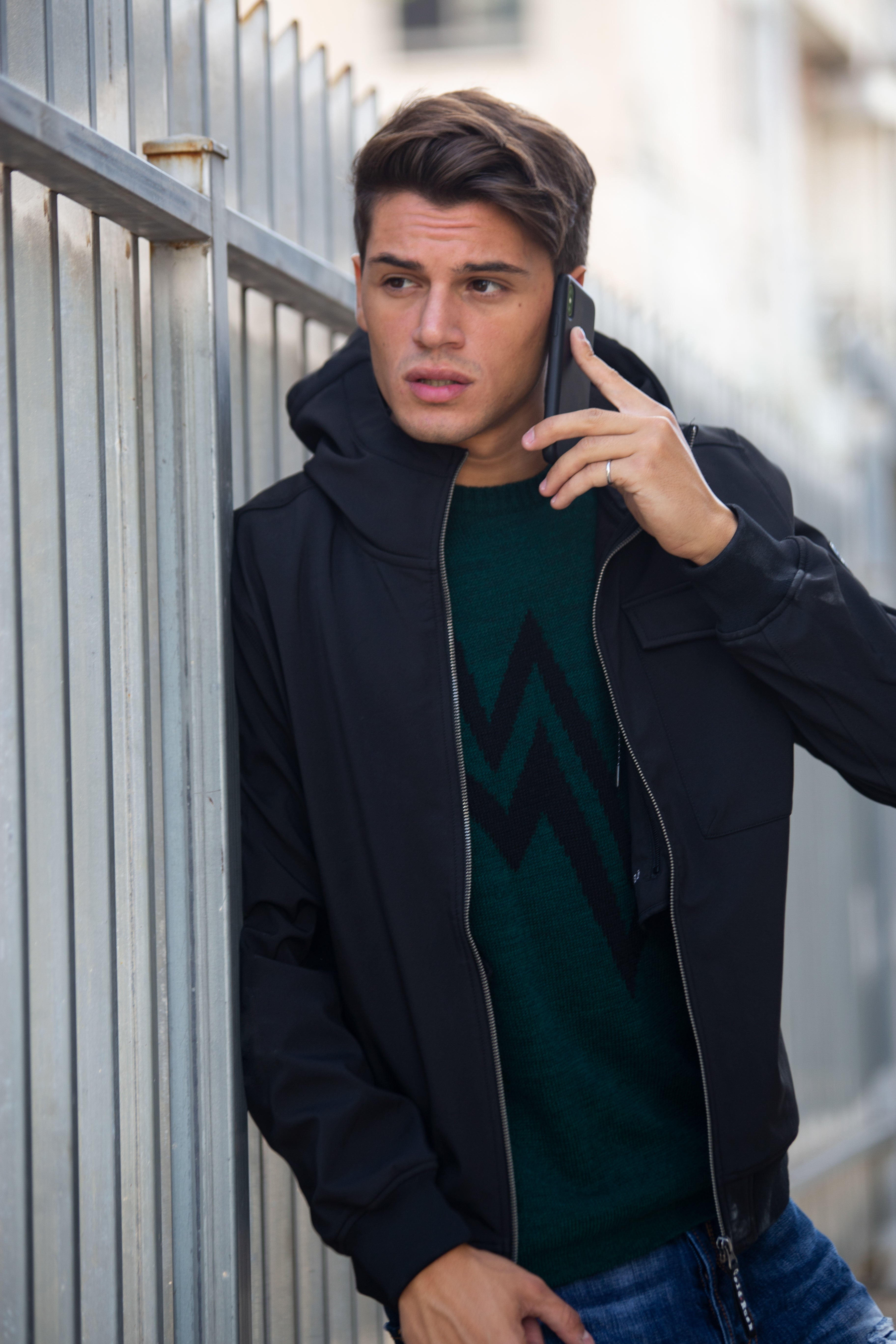 Giubbino Softshell con cappuccio