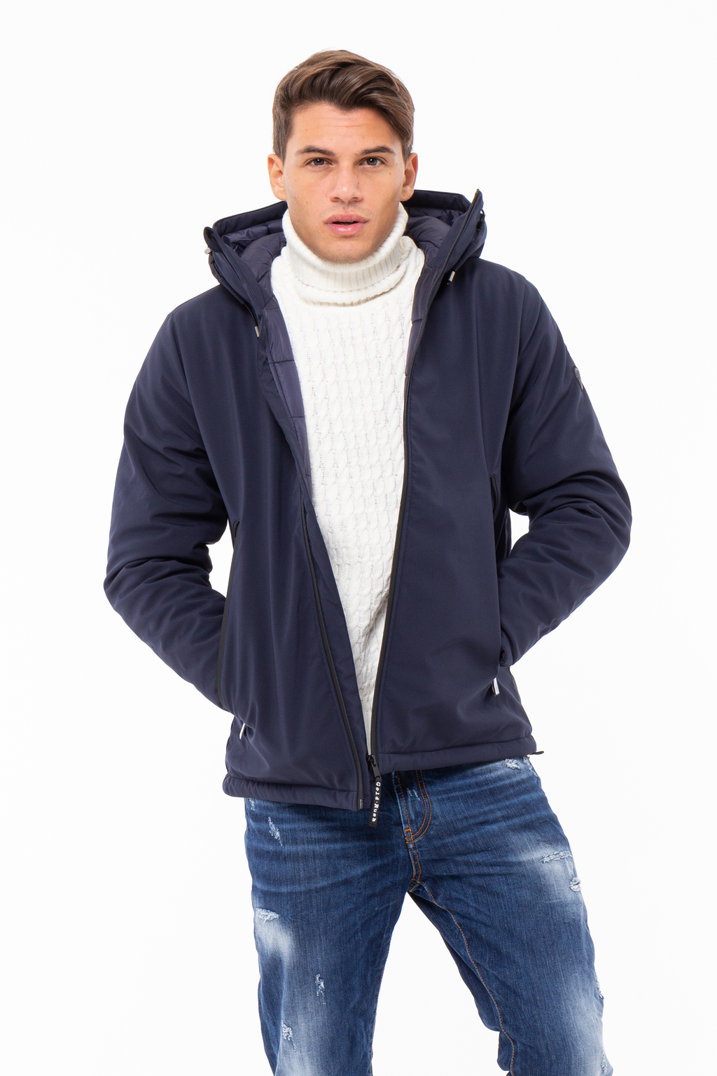 Giubbino imbottito tessuto tecnico tono su tono