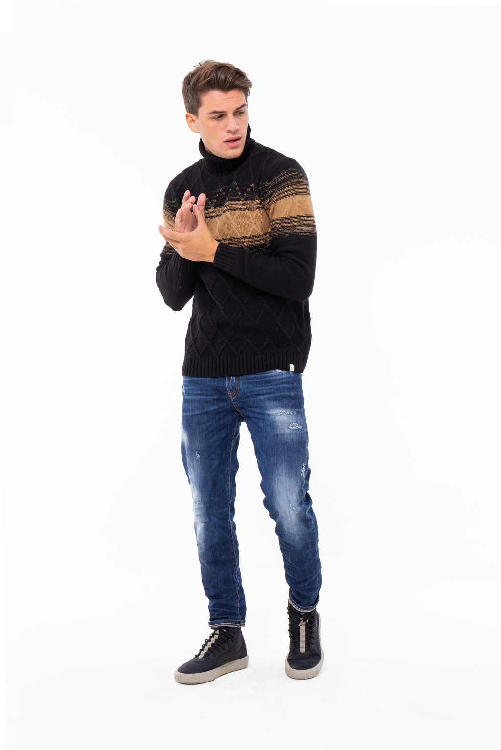 Pullover misto lana collo