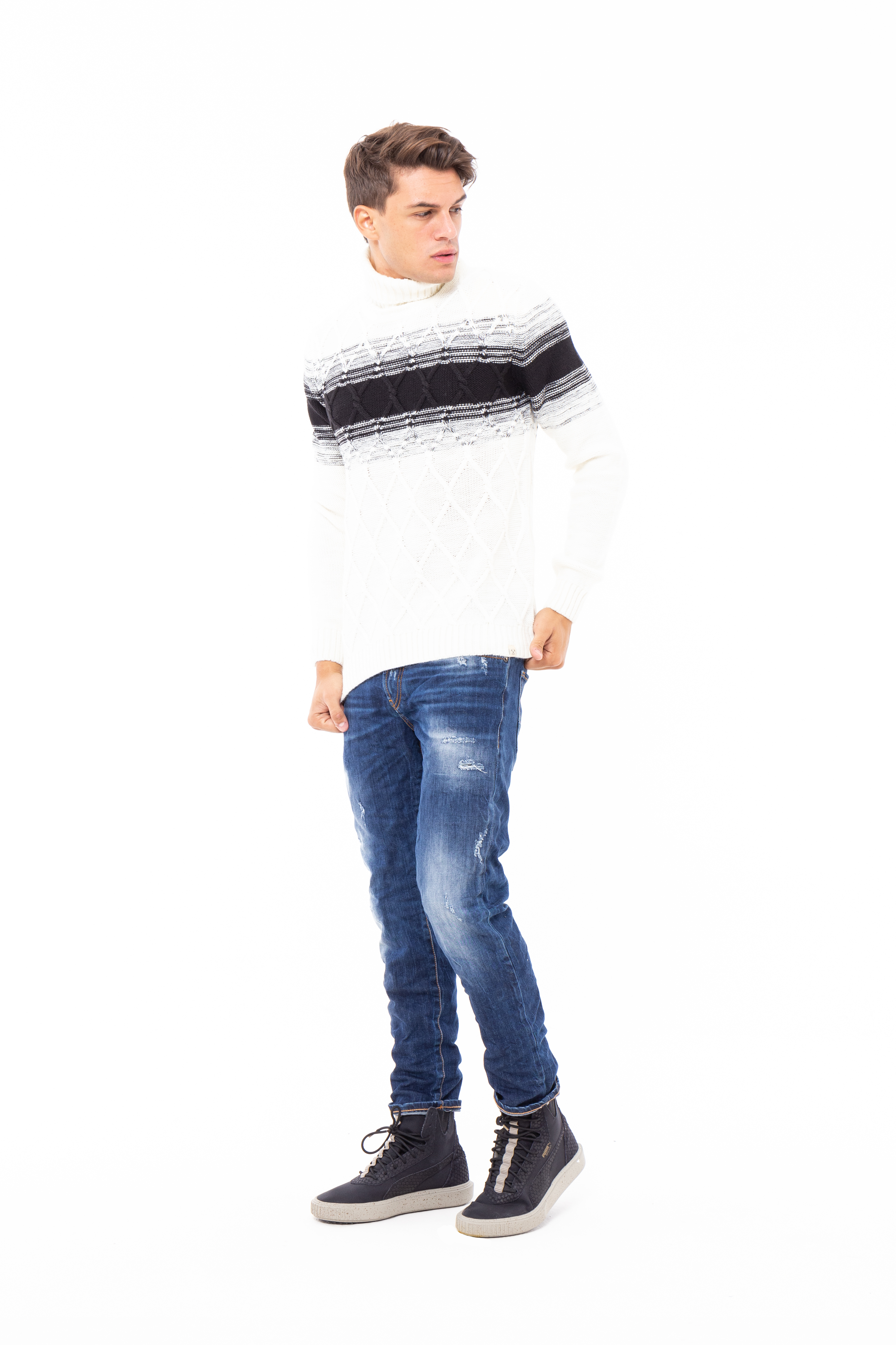 Pullover misto lana collo