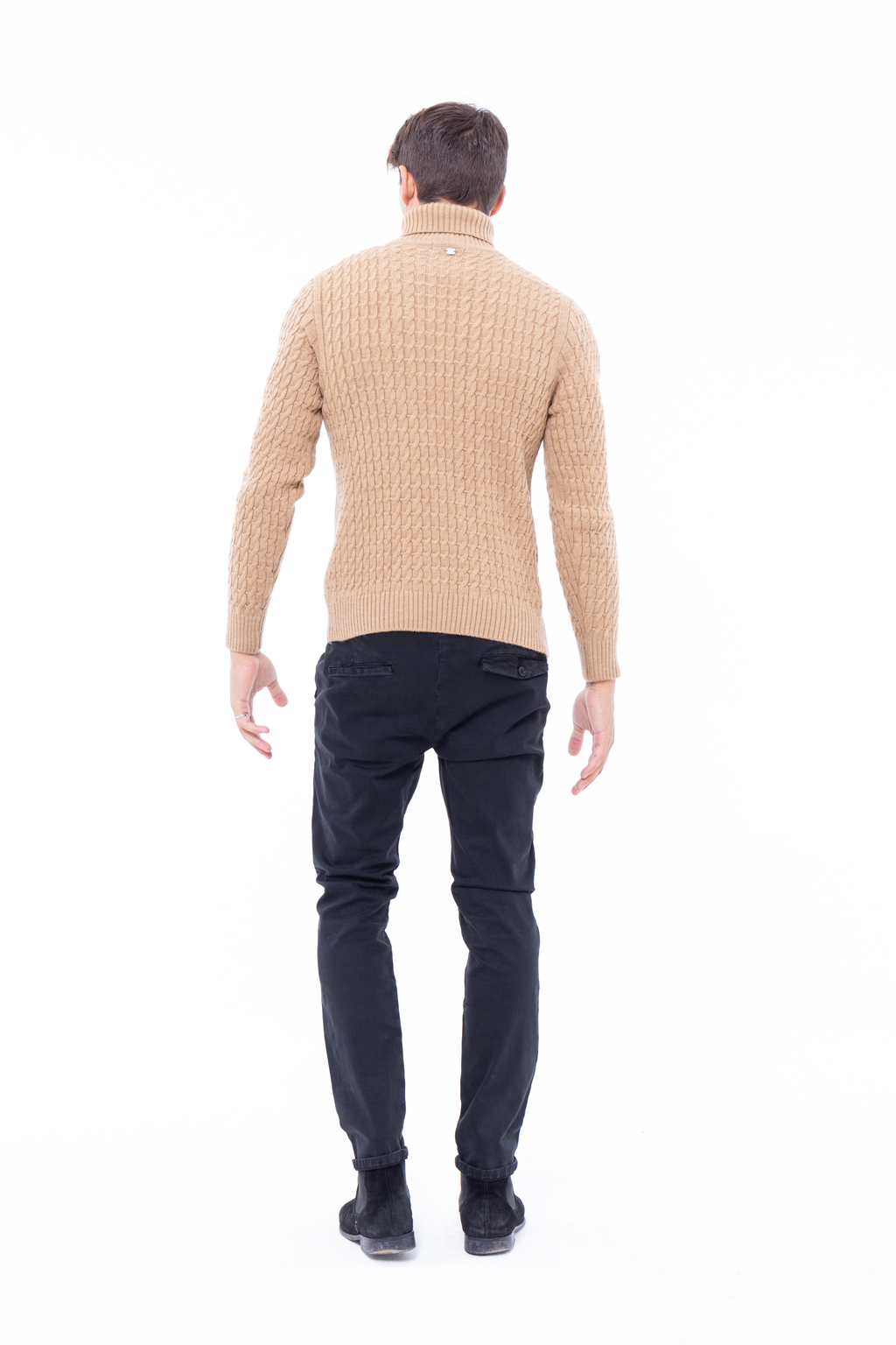 Maglione collo alto misto lana